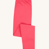 Frugi kids libby leggings in rose. 100% GOTS organic cotton leggings in bright pink with a soft elasticated waist band
