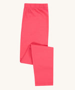 Frugi kids libby leggings in rose. 100% GOTS organic cotton leggings in bright pink with a soft elasticated waist band