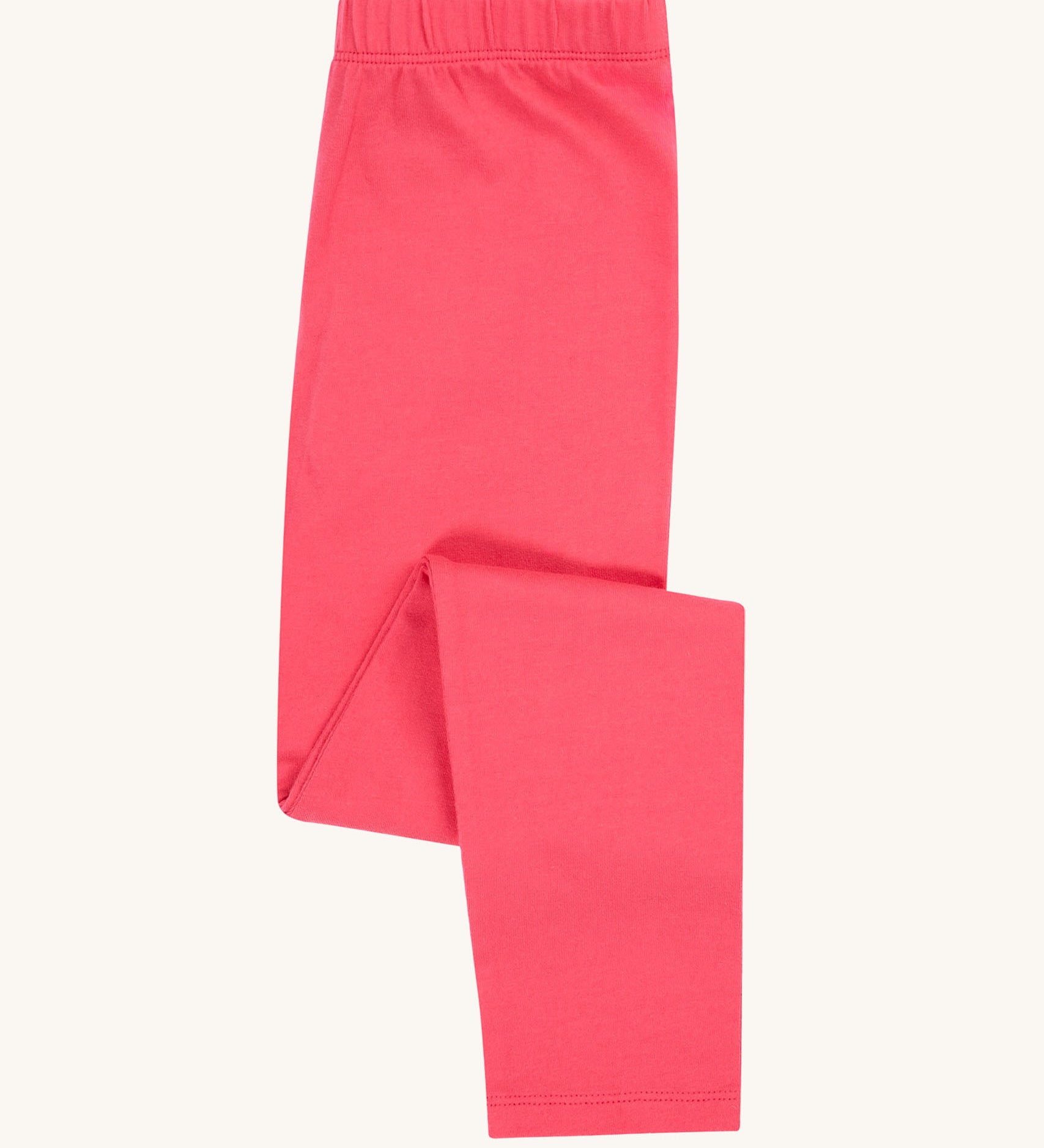 Frugi kids libby leggings in rose. 100% GOTS organic cotton leggings in bright pink with a soft elasticated waist band