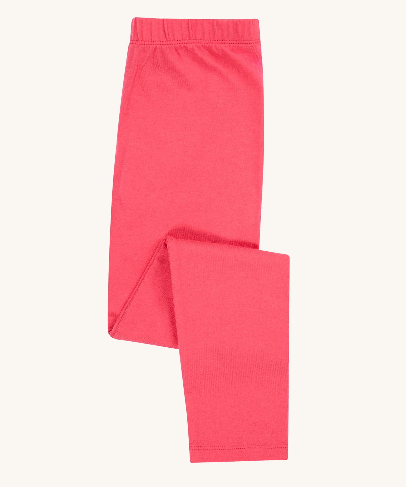 Frugi kids libby leggings in rose. 100% GOTS organic cotton leggings in bright pink with a soft elasticated waist band