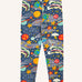 Frugi libby navy organic cotton leggings with explore the stars, space themed print. 
