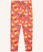 Frugi libby pink organic cotton  leggings with an all over guinea pig muddle print.