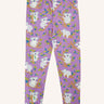 Frugi libby purple organic cotton leggings with an all over koala cuddles print.