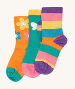 Frugi organic cotton Little Socks fun flowers 3 pack.