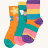 Frugi organic cotton Little Socks fun flowers 3 pack.