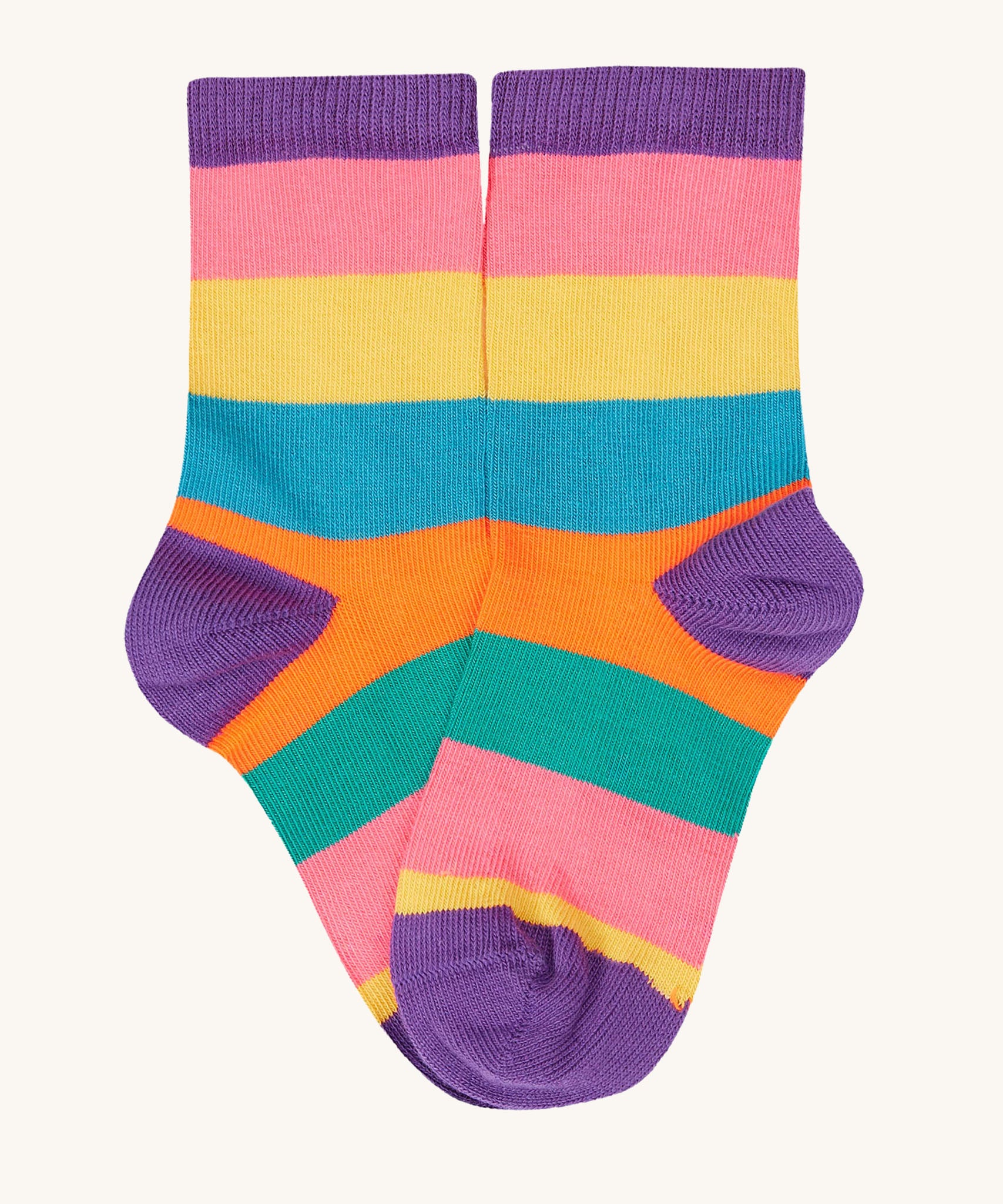 The colour block organic cotton socks from the Frugi Little Socks fun flowers 3 pack.