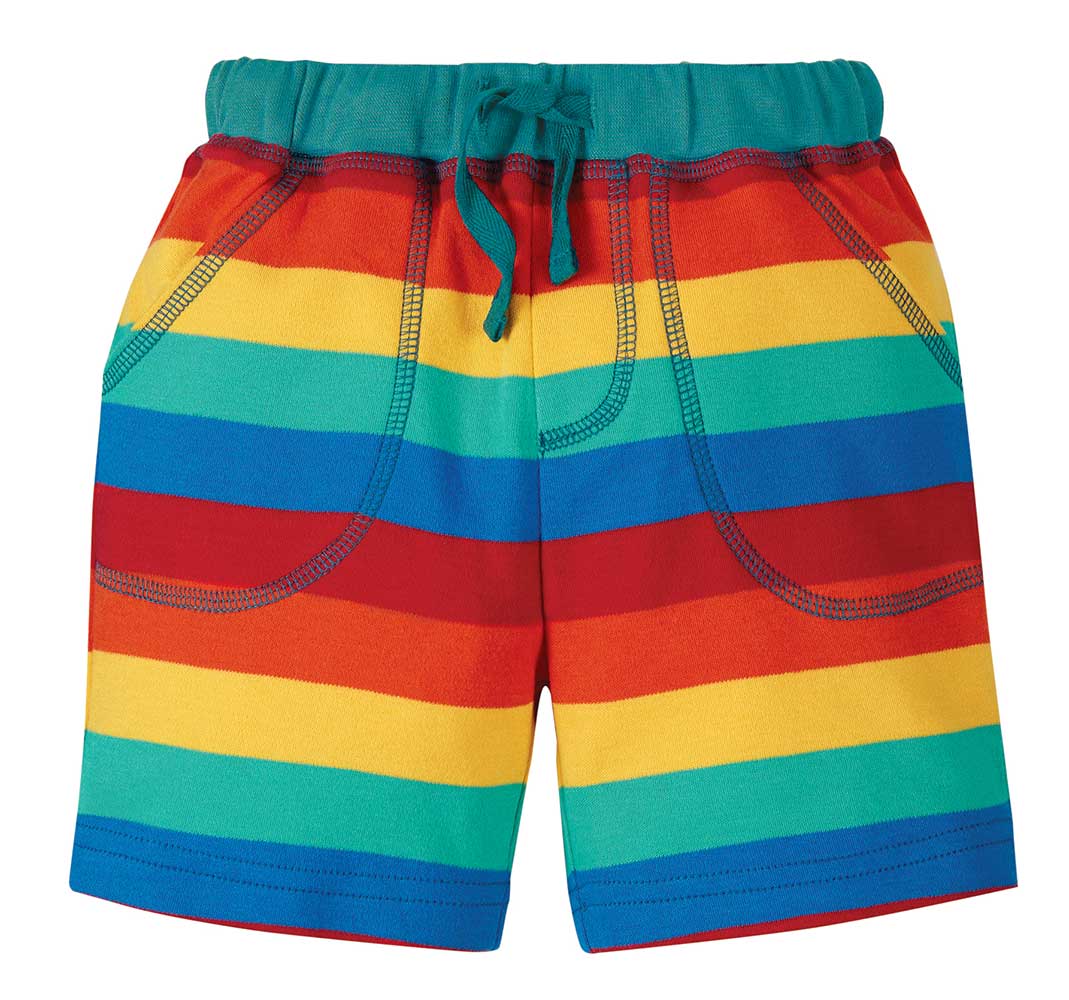 Frugi Little Stripy Shorts Rainbow Babipur