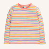 Frugi Lucia long sleeve organic cotton top in a multi coloured bonnie stripe. 