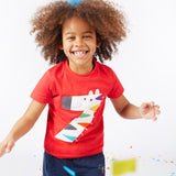 Frugi Zebra Magic Number T-Shirt 7-8 Years
