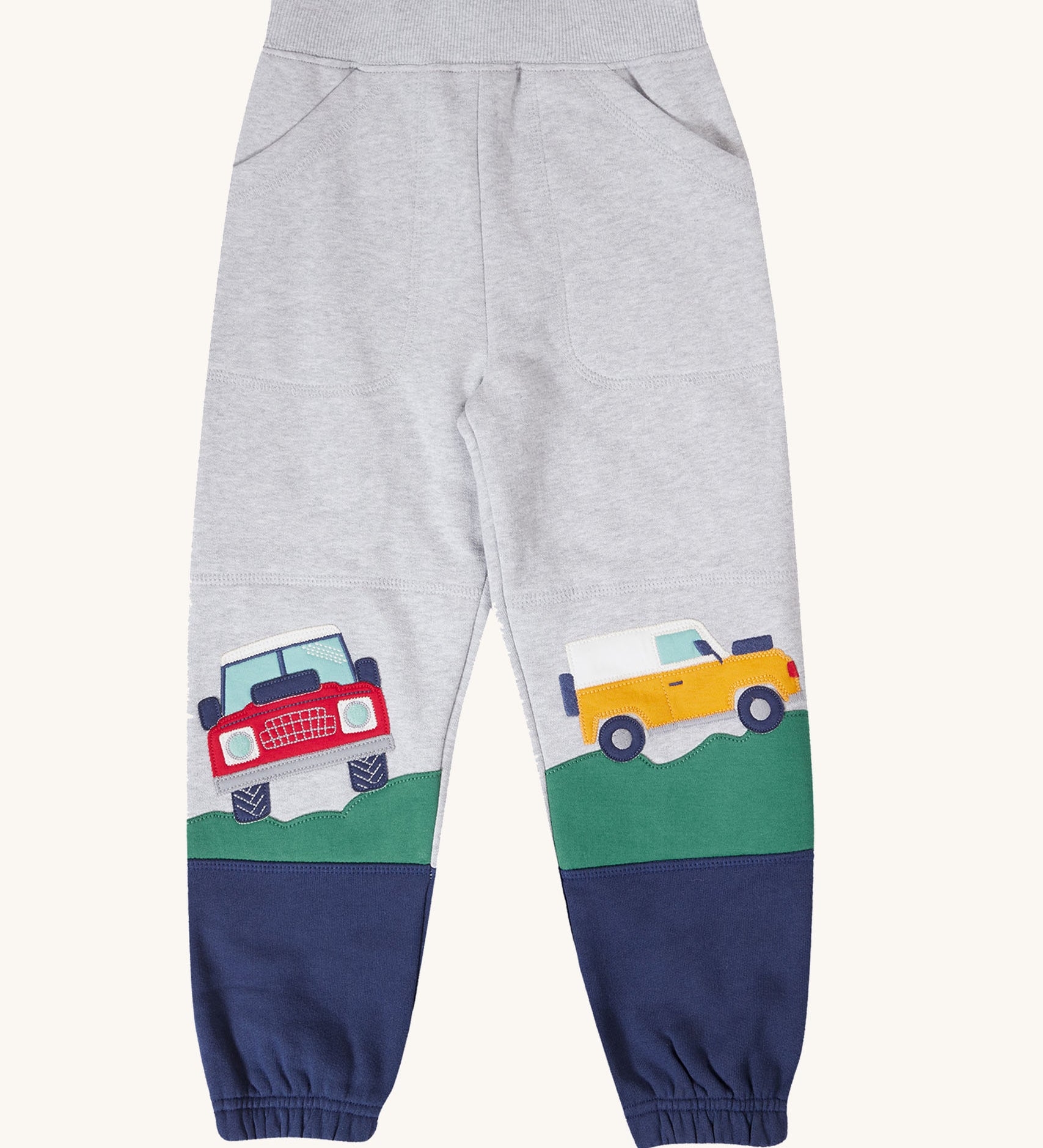 Frugi Malpas Placement Grey Joggers with Trucks