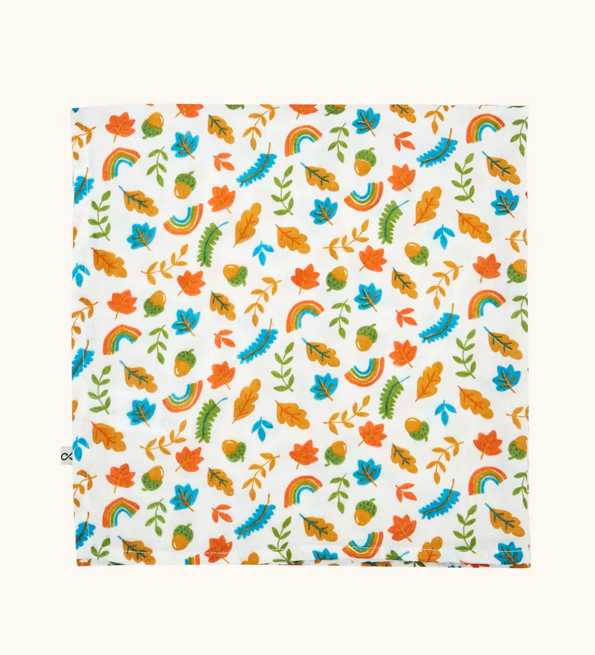 Frugi marvellous organic cotton muslin with a autumn acorns all over repeat print.
