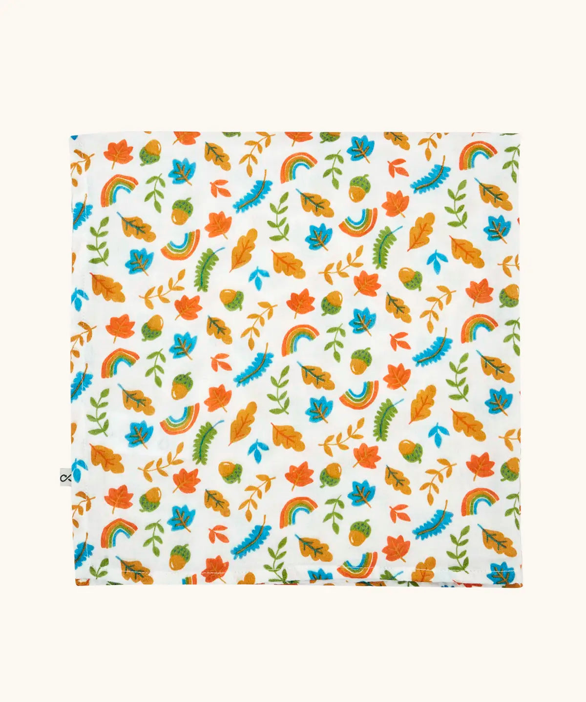 Frugi marvellous organic cotton muslin with a autumn acorns all over repeat print.
