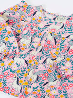 Pegasus, flowers and foliage print top from the Frugi organic cotton Charlotte outfit set. 