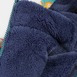 A closer look at the reflective stars on the back of the Frugi Children's Any Weather All In One - Alpine Adventures