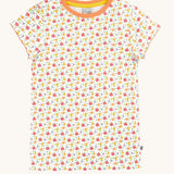The ditsy floral all over print short sleeved t-shirt from the Frugi Pointelle T-Shirts 2 Pack.