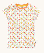 The ditsy floral all over print short sleeved t-shirt from the Frugi Pointelle T-Shirts 2 Pack.