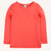 Frugi pointelle long sleeve top in rhubarb pink organic cotton.