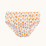 The all over flower print children's briefs from the The red and pink striped children's briefs from the Frugi organic cotton briefs underwear multipack bloom flowers design. 