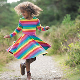 Frugi Foxglove Rainbow Sofia Skater Dress