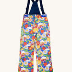 Frugi Snow & Ski Salopettes - Retro Happy, with a fun and bold retro print, and adjustable shoulder straps