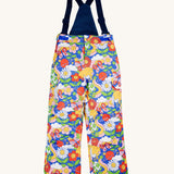 Frugi Snow & Ski Salopettes - Retro Happy, with a fun and bold retro print, and adjustable shoulder straps
