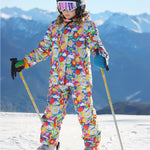 The ankle cuff on the Frugi Snow & Ski Salopettes - Retro Happy
