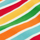 A close up of the ribbed material on the Frugi rib long sleeved baby vest.