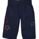 Frugi navy organic cotton Silas star shorts