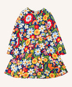 Frugi Sofia organic cotton skater dress with a beautiful bunch all over flower print. 