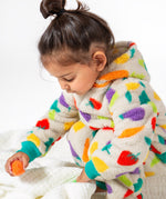 child wearing frugi onesie ted fleece