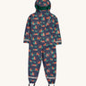 Frugi Children's Puddle Buster All In One - Tiger Time, in Navy blue and colourful orange tiger and green leaf print