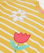 frugi top flower detail, tulip embroidery