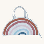 The Fabelab Organic Rainbow Play Purse on a plain background, shown closed.