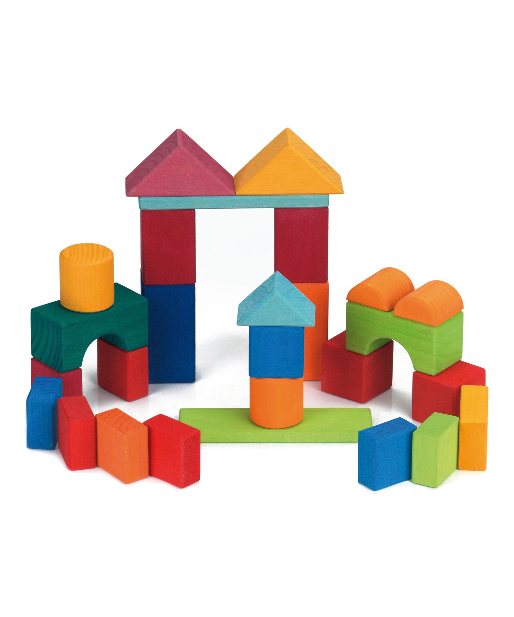 The Glückskäfer 27 Piece wooden Building Blocks Set.