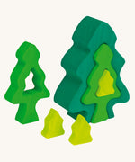 The pieces from the Glückskäfer 6-Piece Fir Tree shown separated. 