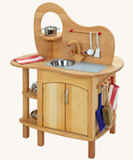 Glückskäfer solid wood Double Sided Play Kitchen Island.