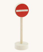 Gluckskafer small world no entry wooden road sign 