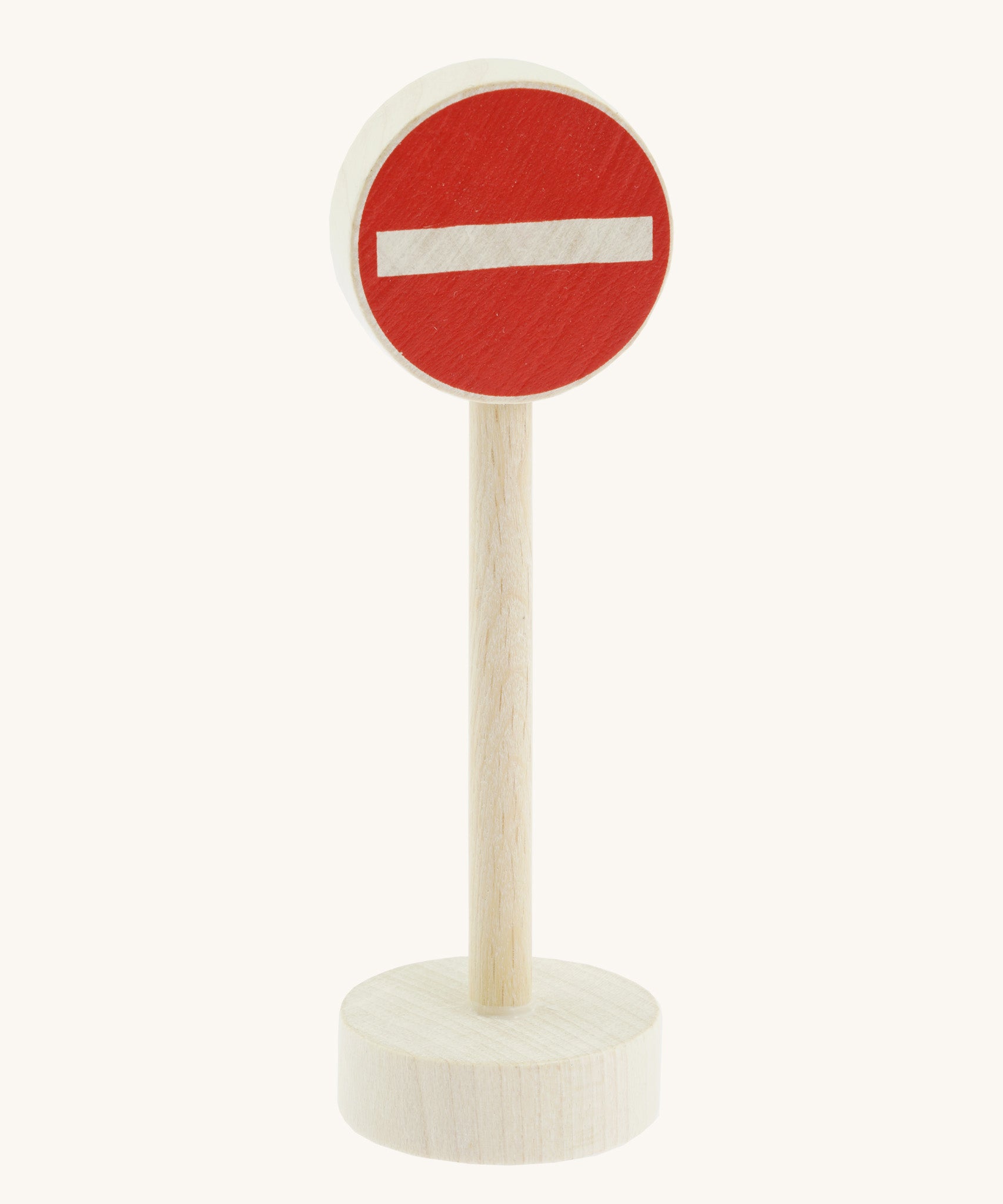Gluckskafer small world no entry wooden road sign 