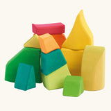 Glückskäfer Summer wooden play blocks. 11 colourful blocks in a wooden storage tray.