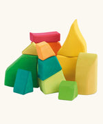 Glückskäfer Summer wooden play blocks. 11 colourful blocks in a wooden storage tray.