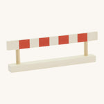 Gluckskafer small world play road wooden barrier in red and natural 
