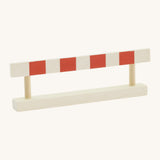 Gluckskafer small world play road wooden barrier in red and natural 