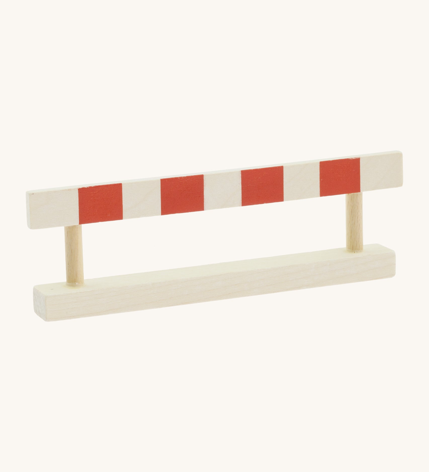 Gluckskafer small world play road wooden barrier in red and natural 