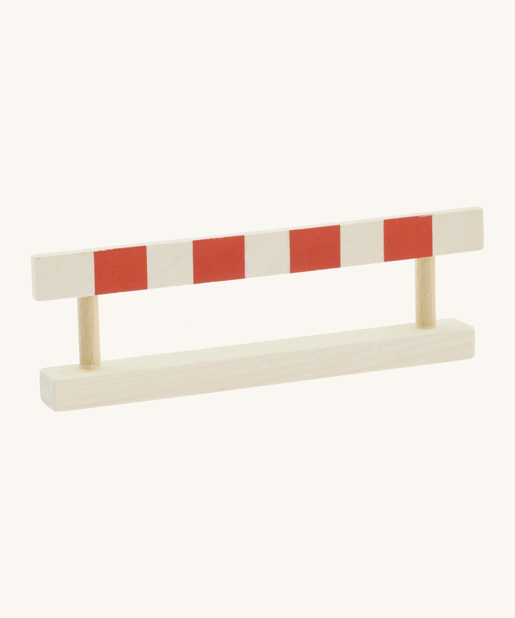 Gluckskafer small world play road wooden barrier in red and natural 