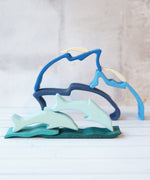 The Gluckskafer Stacking Dolphin you shown with the pieces taken apart and some stacked up. 