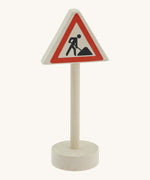 Gluckskafer childrens miniature wooden road works traffic sign toy