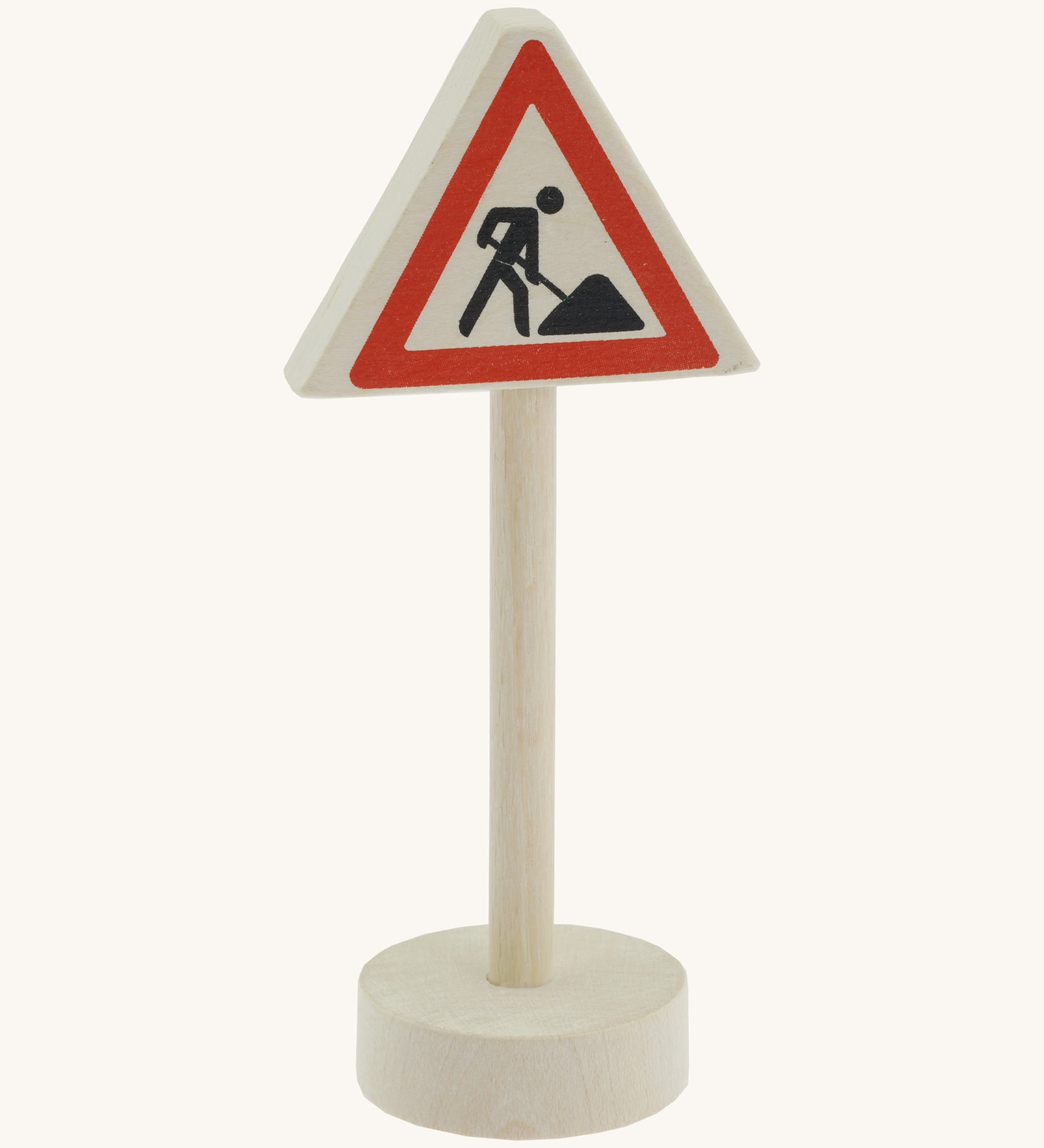 Gluckskafer childrens miniature wooden road works traffic sign toy