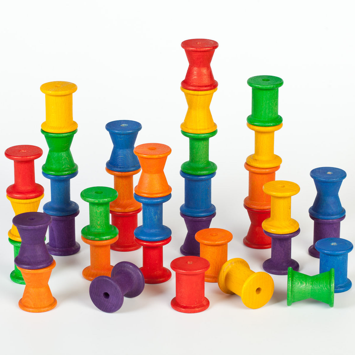 Grapat 36 Wooden Spools - Rainbow Reels – Babipur