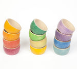 in the colours of the rainbow being used for colour matching. Perfect toy bowls for sorting
