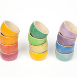 in the colours of the rainbow being used for colour matching. Perfect toy bowls for sorting